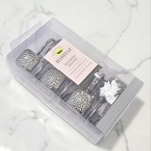 Habitat Bath new Hammered Silver Shower Hooks 12 Pieces